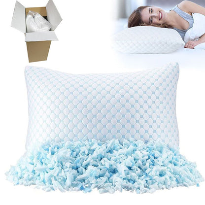 Shredded Memory Foam Pillow 51 × 92 cm in Blue – Size Guide