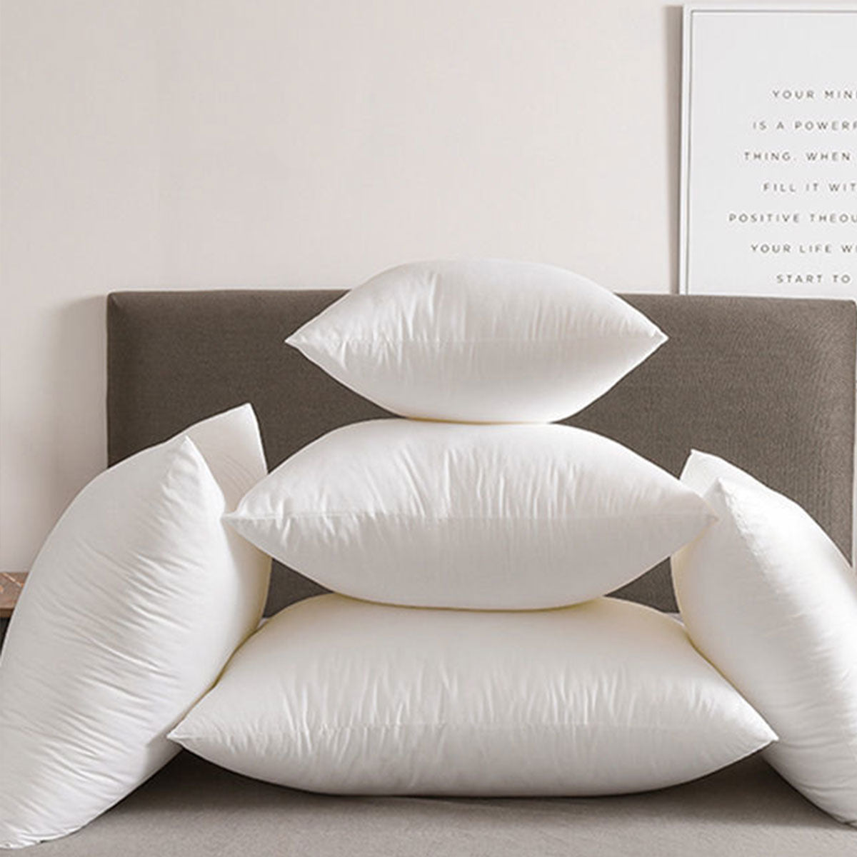 2pcs Premium Square Pillow Inserts Soft Cushion Fillers Hotel Quality