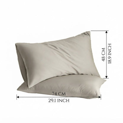2 Pcs Grey Tencel Pillowcases with Soft Finish – Product View 3