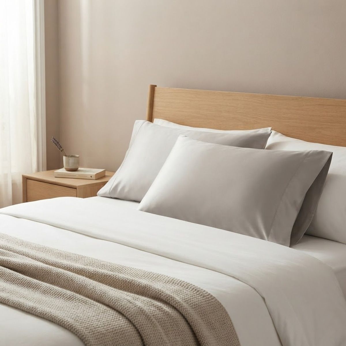 2 Pcs Grey Tencel Pillowcases with Soft Finish – Product View 7