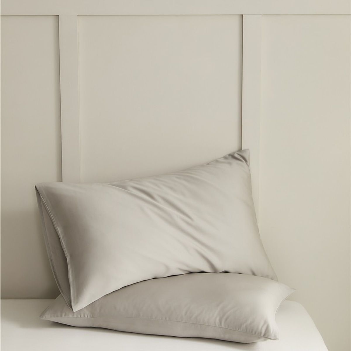 2 Pcs Grey Tencel Pillowcases with Soft Finish – Product View 8