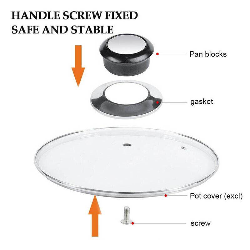 2pcs Stainless Steel Replacement Pot Lid Knob Handle Set for Cookware