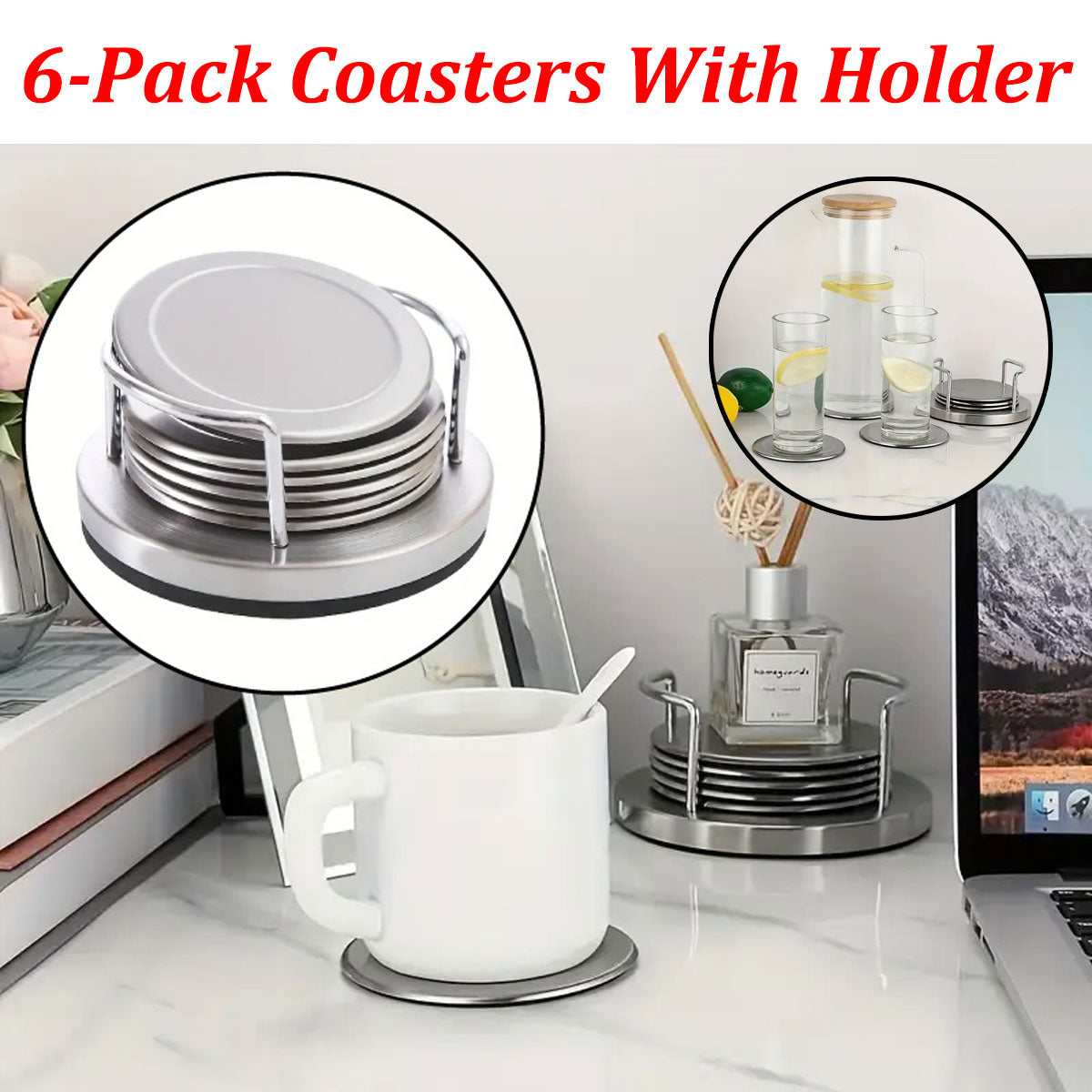 Stainless Steel Round Heat Insulation Mat with Non-Slip Base