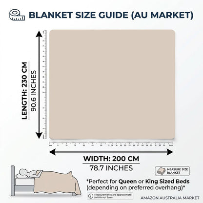 Thick Jacquard Flannel Blanket 200 x 230cm – Size Guide