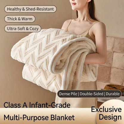 Thick Jacquard Flannel Blanket 200 x 230cm – Size Guide