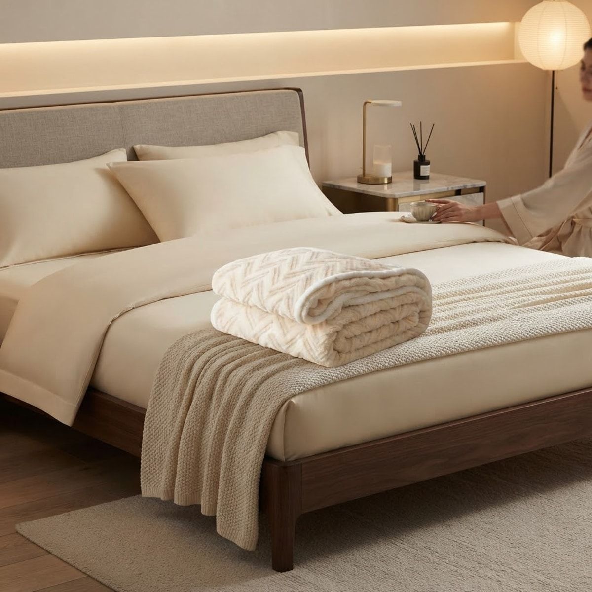 Thick Jacquard Flannel Blanket 200 x 230cm – Size Guide