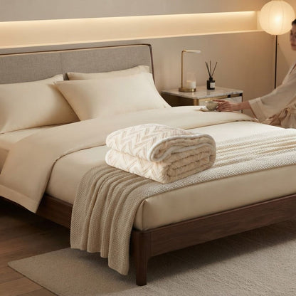 Thick Jacquard Flannel Blanket 200 x 230cm – Size Guide