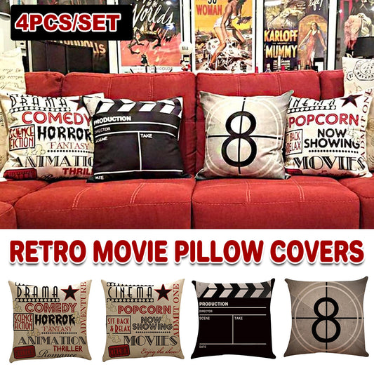 Movie Theater Cinema Throw Pillow Cover Home Decor Design Pillow Cases 18x18 In