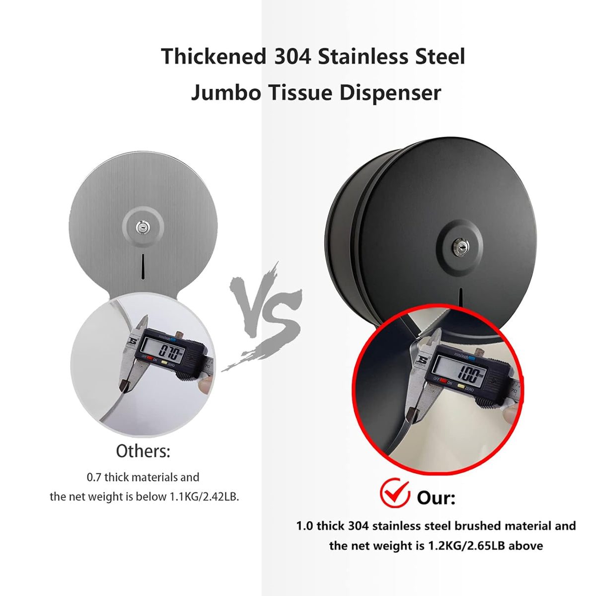 Stainless Steel Toilet Paper Dispenser Splash-Proof