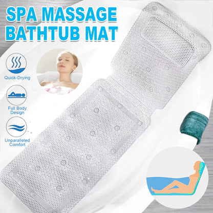 Non Slip PVC Full Body Bath Mat Massage Cushion with Suction Cups for Bathtub AU