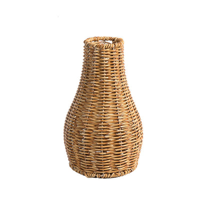 Imitation Rattan Woven Vase Decorative Flower Vase Arrangement for Home Decor