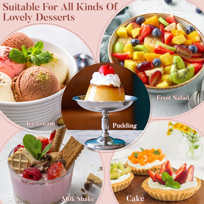 304 Stainless Steel Goblet Hotel Restaurant Ice Cream Cup Bar Dessert Fruit AU