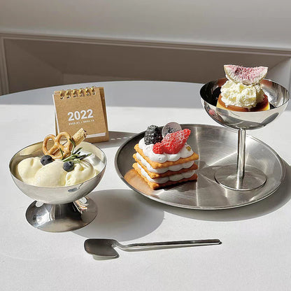 304 Stainless Steel Goblet Hotel Restaurant Ice Cream Cup Bar Dessert Fruit AU