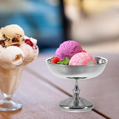 304 Stainless Steel Goblet Hotel Restaurant Ice Cream Cup Bar Dessert Fruit AU