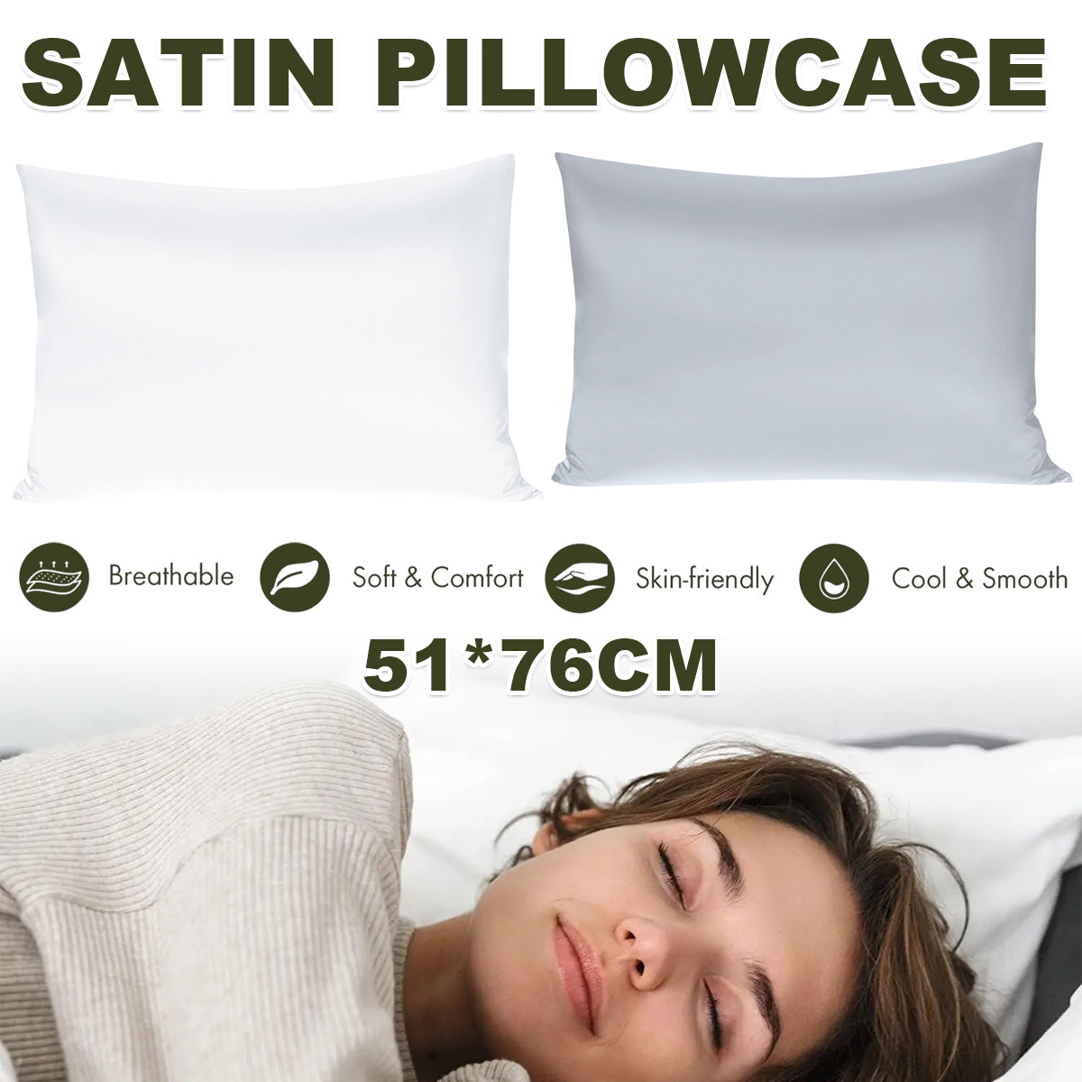 Hotel Guest Pillowcase 51 x 76cm in 2 Colours – Product View 16