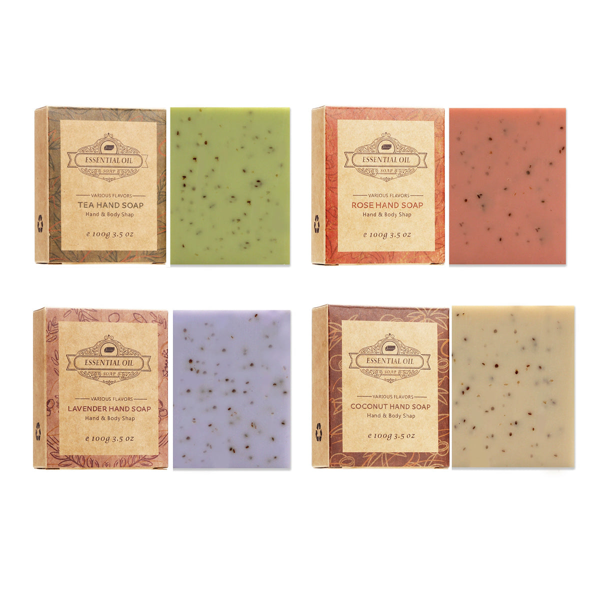 Seaweed Exfoliating Body Soap Bar 2pcs Botanical Scrub Cleanser