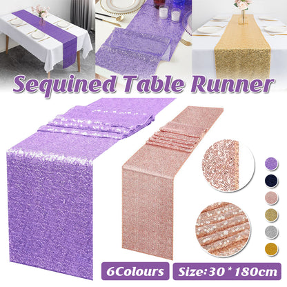 Sequin Table Runner 30x180cm for Wedding Party Decor