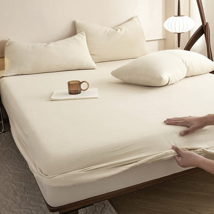 Beige Double-Layer Gauze Fitted Sheet 200 x 220cm – Size Guide