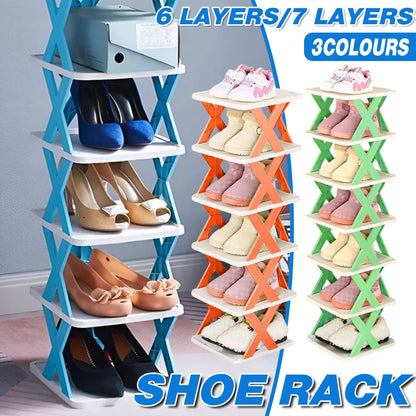 6/7 Tier Shoe Rack Space Saving Small Shoe Cabinet Storage Shelf Organizer AU
