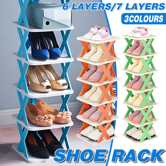 6/7 Tier Shoe Rack Space Saving Small Shoe Cabinet Storage Shelf Organizer AU