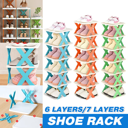 6/7 Tier Shoe Rack Space Saving Small Shoe Cabinet Storage Shelf Organizer AU