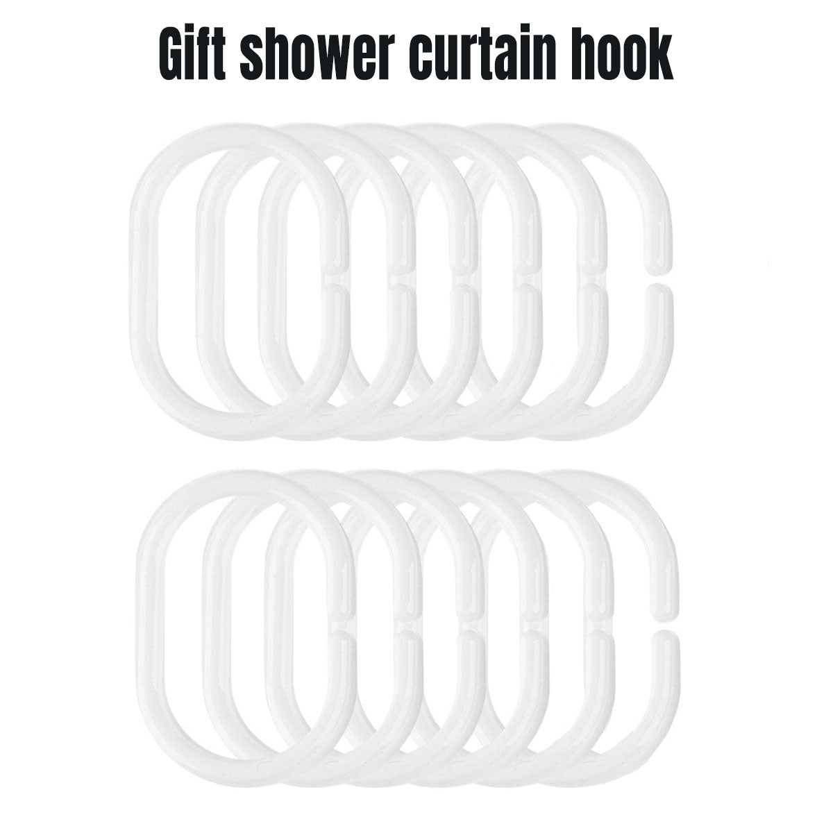 Waterproof Polyester Shower Curtain with 12 Hooks