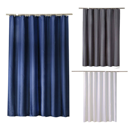Waterproof Polyester Shower Curtain with 12 Hooks