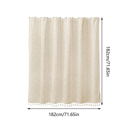 Waterproof Mildew Resistant Shower Curtain with Fringe Design