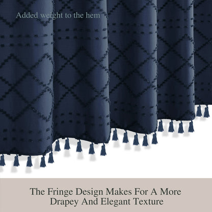 Waterproof Mildew Resistant Shower Curtain with Fringe Design