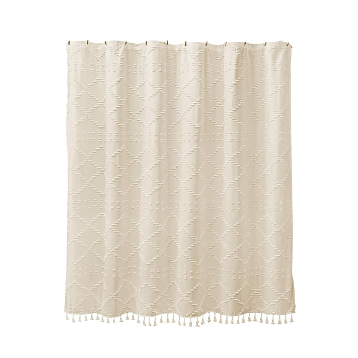 Waterproof Mildew Resistant Shower Curtain with Fringe Design