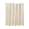 Textured Shower Curtain with Tassel Fringe — Beige