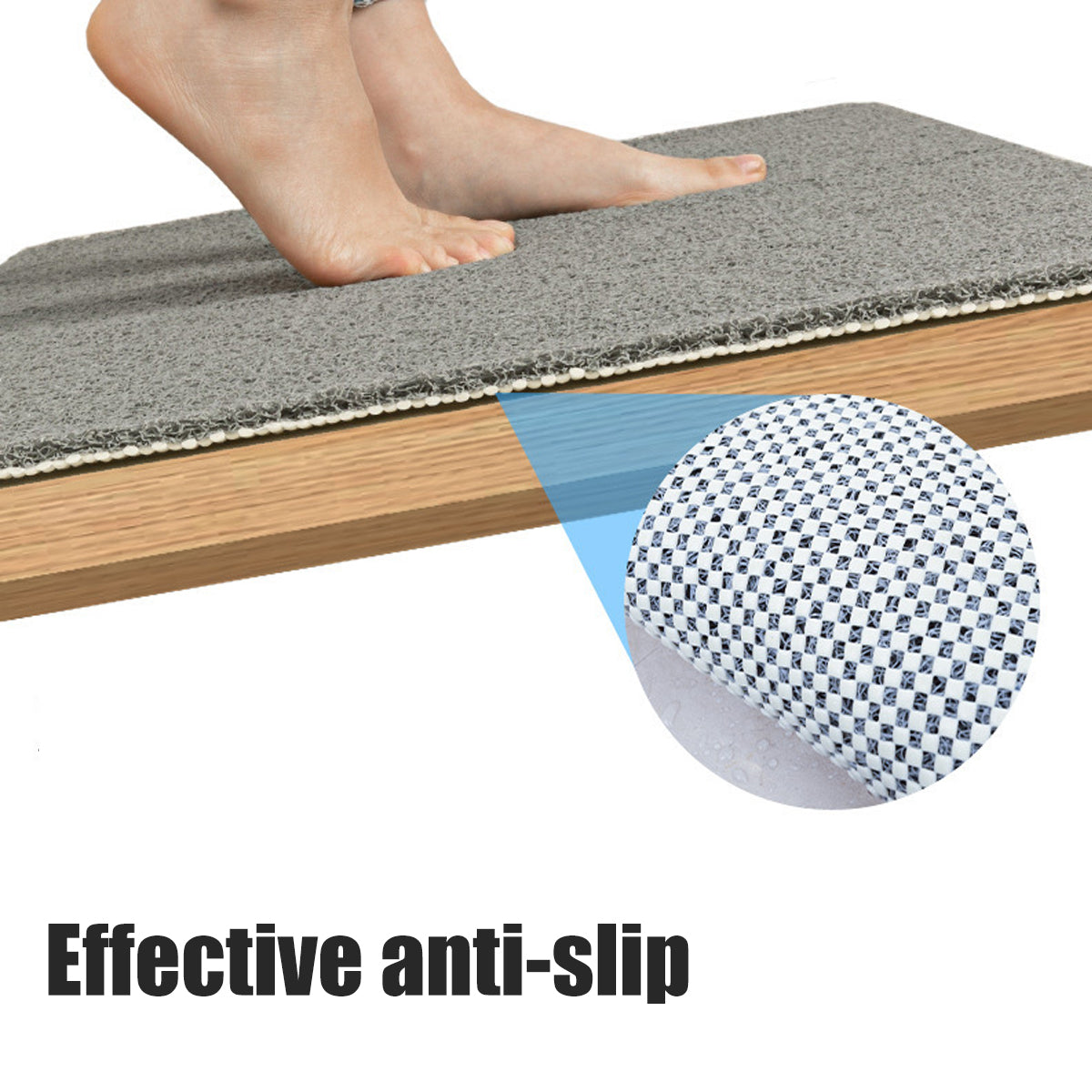 Non Slip Bathroom Mat Waterproof PVC Soft Washable Floor Rug