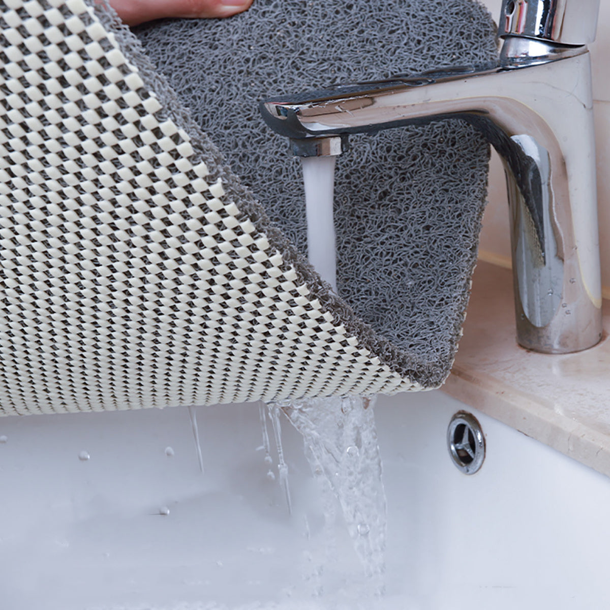 Non Slip Bathroom Mat Waterproof PVC Soft Washable Floor Rug