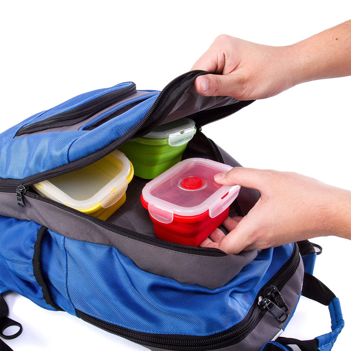 4 PCS Silicone Collapsible Bento Lunch Box Food Storage Container Portable