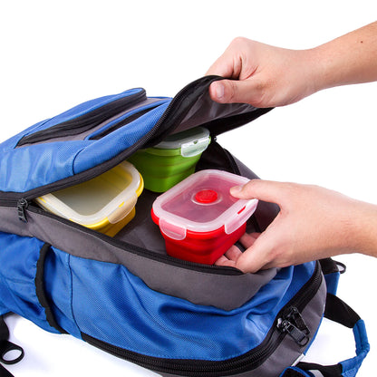 4 PCS Silicone Collapsible Bento Lunch Box Food Storage Container Portable