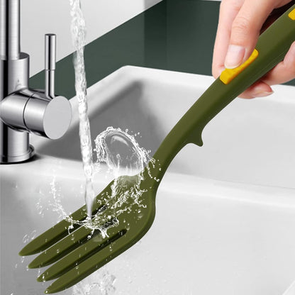 2PCS Silicone Heat Resistant Cooking Forks Flexible Dishwasher Safe Kitchen