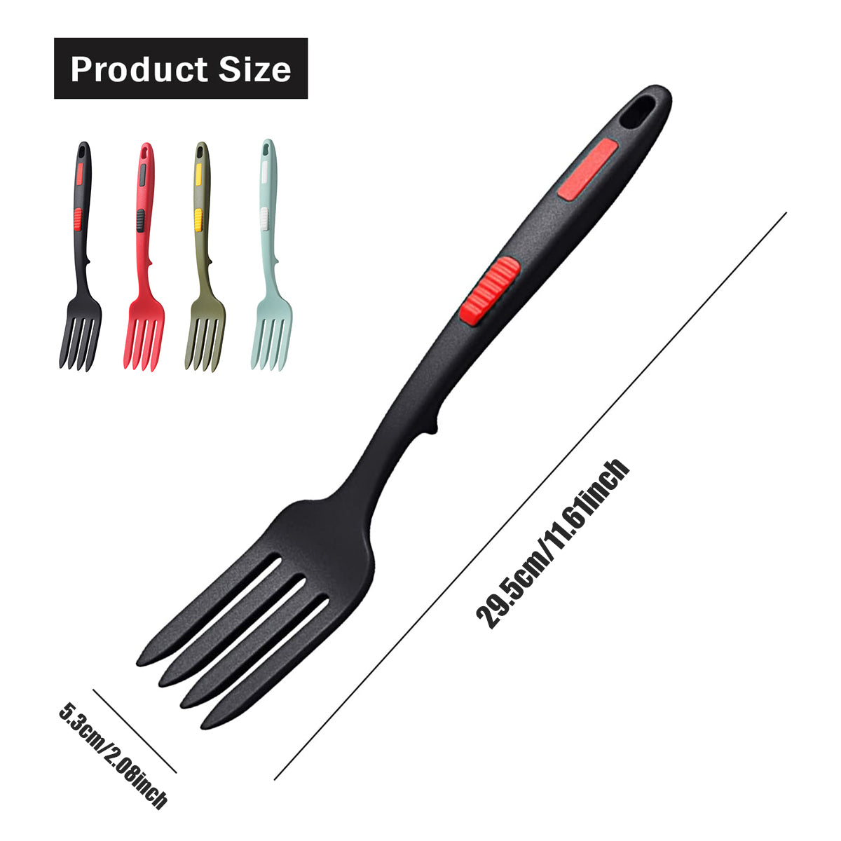2PCS Silicone Heat Resistant Cooking Forks Flexible Dishwasher Safe Kitchen