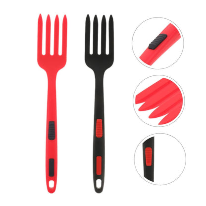 2PCS Silicone Heat Resistant Cooking Forks Flexible Dishwasher Safe Kitchen