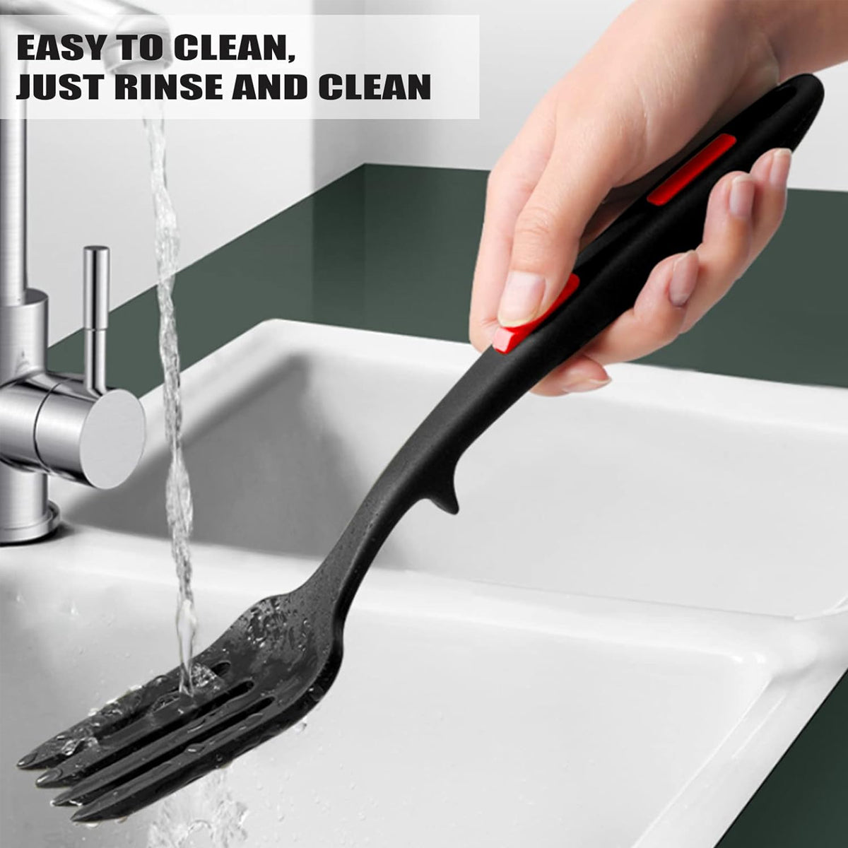 2PCS Silicone Heat Resistant Cooking Forks Flexible Dishwasher Safe Kitchen