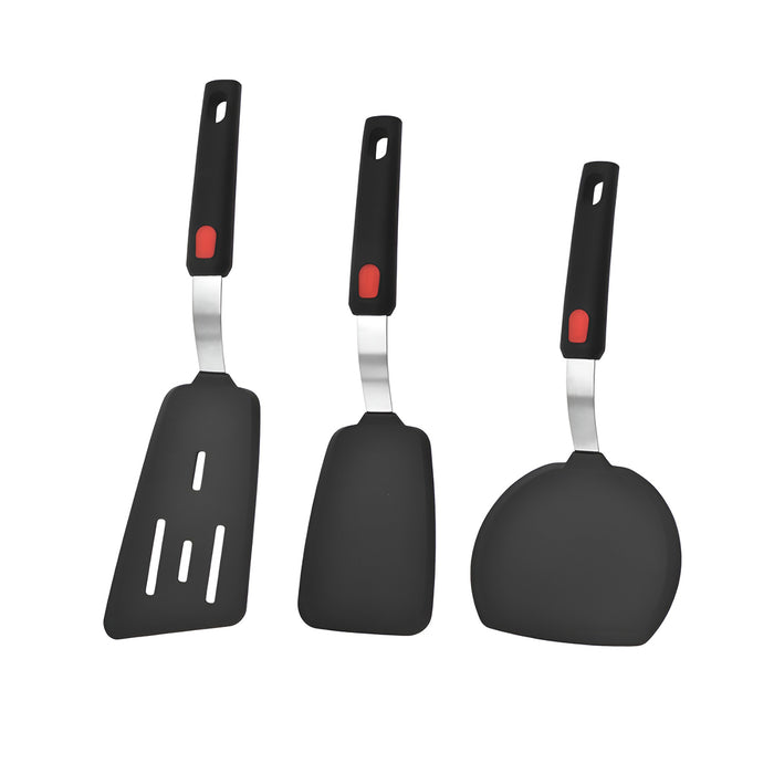 3 Pcs Silicone Spatulas with Steel Handles