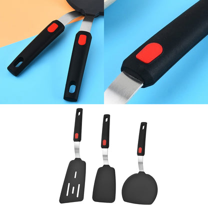 3 Pcs Silicone Spatula Set with Stainless Steel Core for Cooking