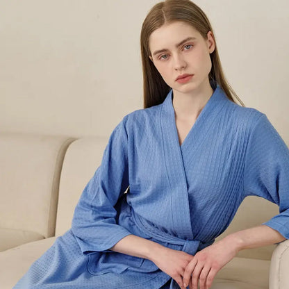 Blue Hotel Bathrobe in XL and XXXL Sizes – Product View 7