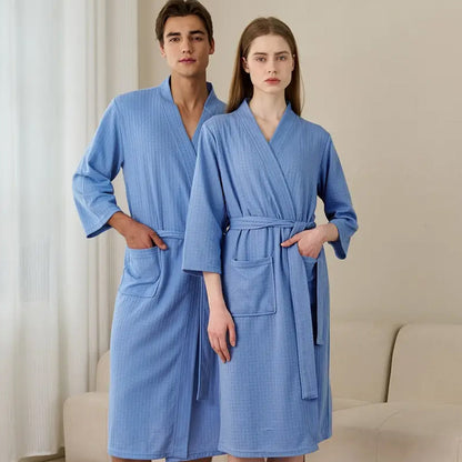 Blue Hotel Bathrobe in XL and XXXL Sizes – Product View 4