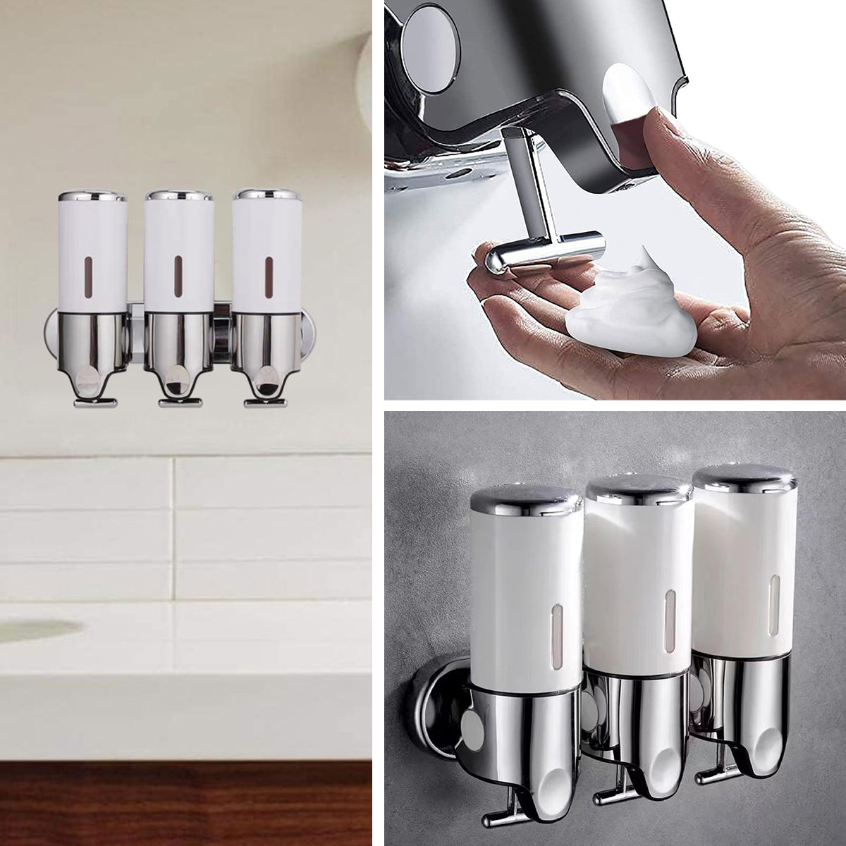 Manual Soap Dispenser Model White Bathroom Shampoo Bottle Hotel Wall Mounted