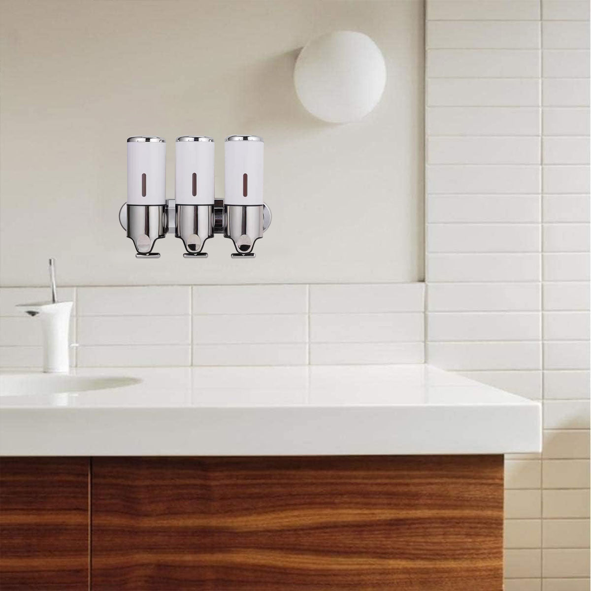 Manual Soap Dispenser Model White Bathroom Shampoo Bottle Hotel Wall Mounted