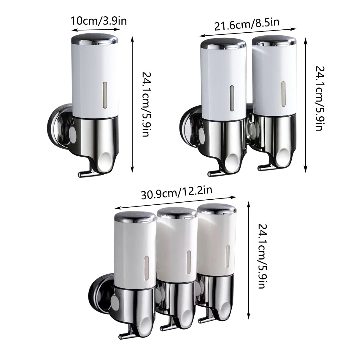 Manual Soap Dispenser Model White Bathroom Shampoo Bottle Hotel Wall Mounted