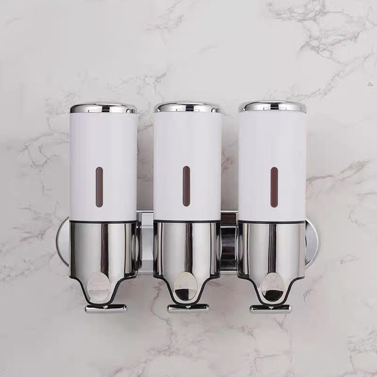 Manual Soap Dispenser Model White Bathroom Shampoo Bottle Hotel Wall Mounted