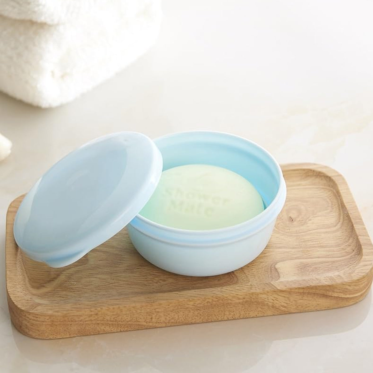 4PCS Round Portable Bathroom Soap Box Lid Travel Soap Holder Draining Soap Dish