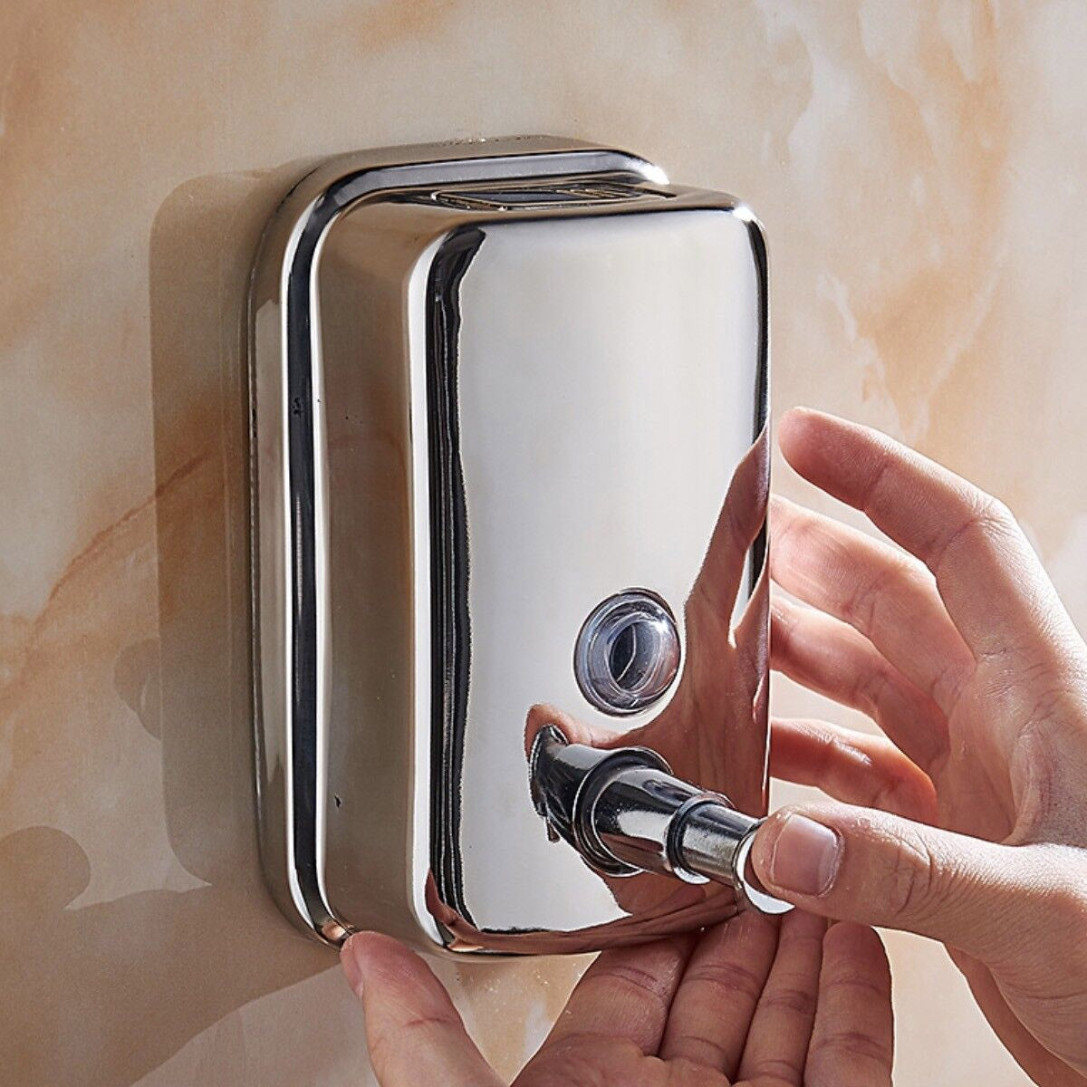Stainless Steel Wall Mounted Soap Dispenser Hotel Bathroom Sanitizer Bottle AU