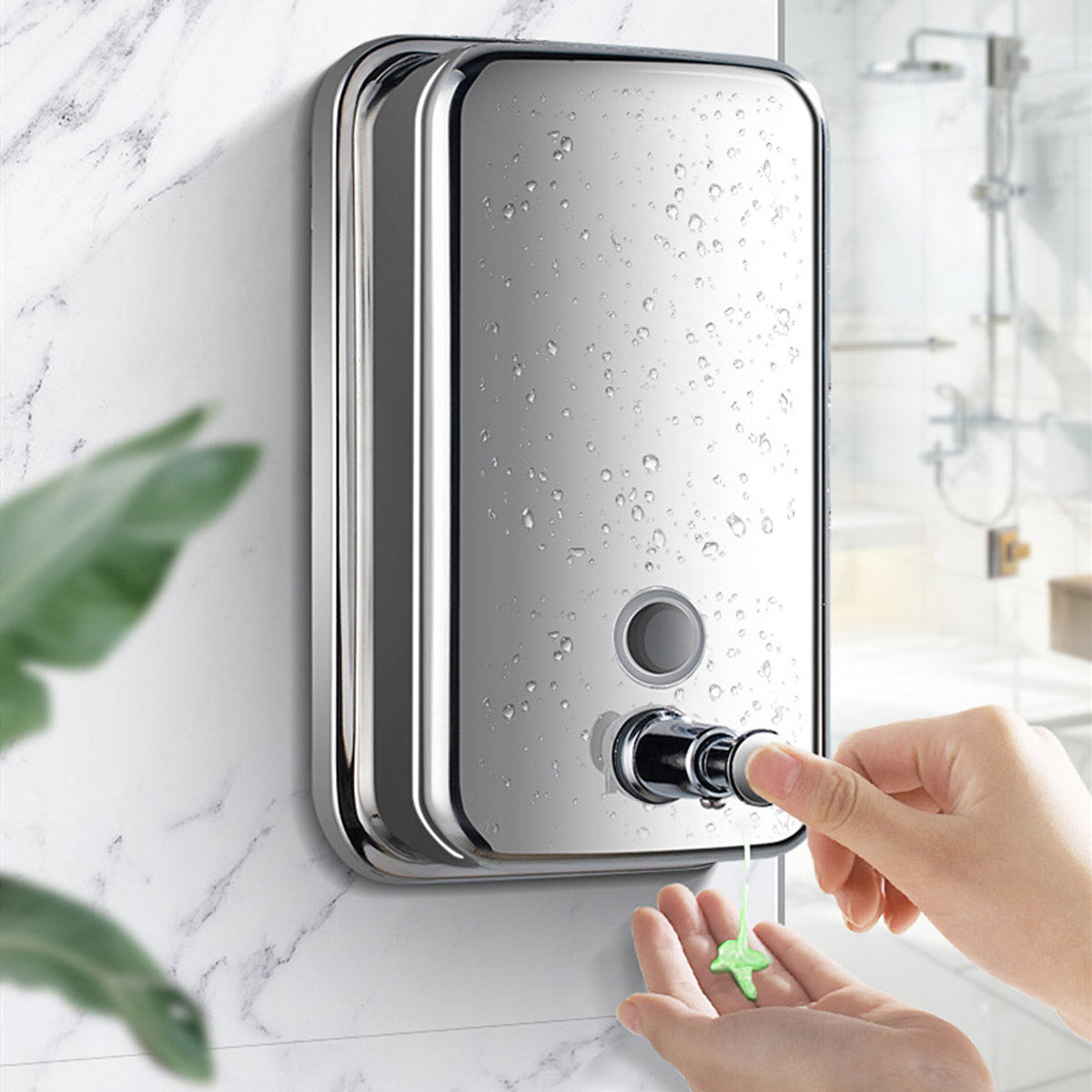 Stainless Steel Wall Mounted Soap Dispenser Hotel Bathroom Sanitizer Bottle AU